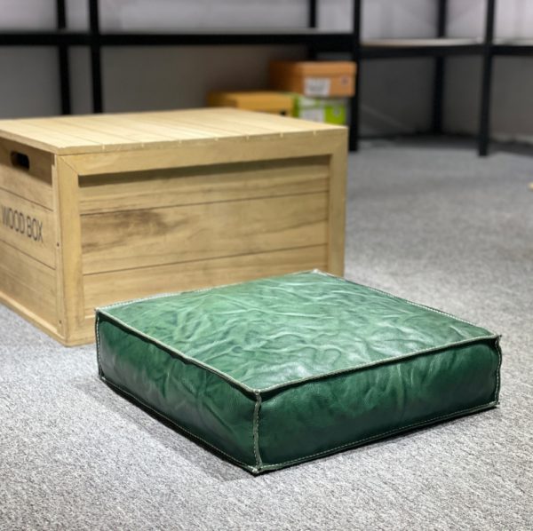 皮革製塌塌米坐墊 (方形) - 真皮牛皮全手工製作 (約 45 x 45 x 10cm) Leather Tatami Seat Cushion (Square Shape) - Fully Handmade of Genuine Cowhide (around 45 x 45 x 10cm)