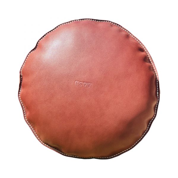 皮革製塌塌米坐墊 (圓形) - 真皮牛皮全手工製作 (約 32 x 32 x 5cm) Leather Tatami Seat Cushion (Circle/Round Shape) - Fully Handmade of Genuine Cowhide (around 32 x 32 x 5cm)